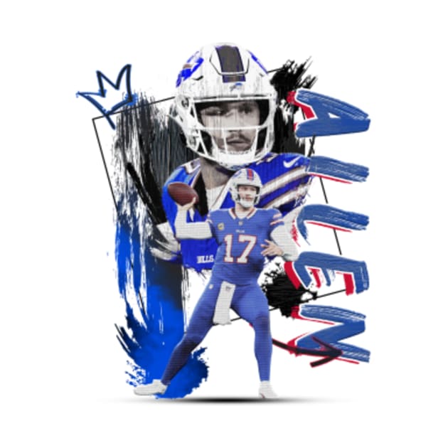 Disover Josh Allen Football Paper Poster Bills 12 - Josh Allen - T-Shirt