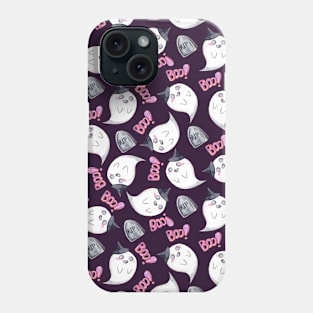 Cute ghost - Boo! Halloween pattern. Phone Case