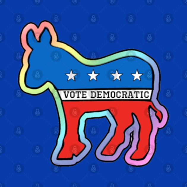 DEMOCRATIC DONKEY MASCOT VOTE DEMOCRAT LGBT RAINBOW by colormecolorado