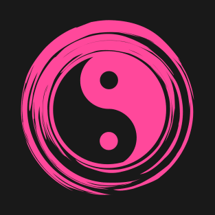 Hot Pink Color Yin Yang Symbol For Balance T-Shirt