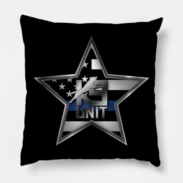 K-9 Unit  - Police Dog Unit - Malinois Pillow by Nartissima