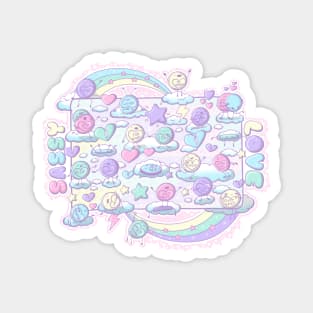 Cute sassy love hearts on clouds in kawaii style Magnet