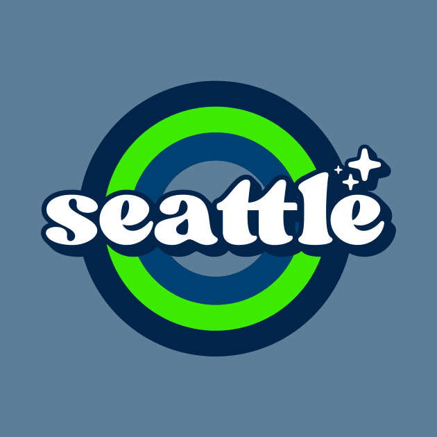 Vintage Seattle Sunset Seal // Retro City Emblem for Seattle, Washington by Now Boarding