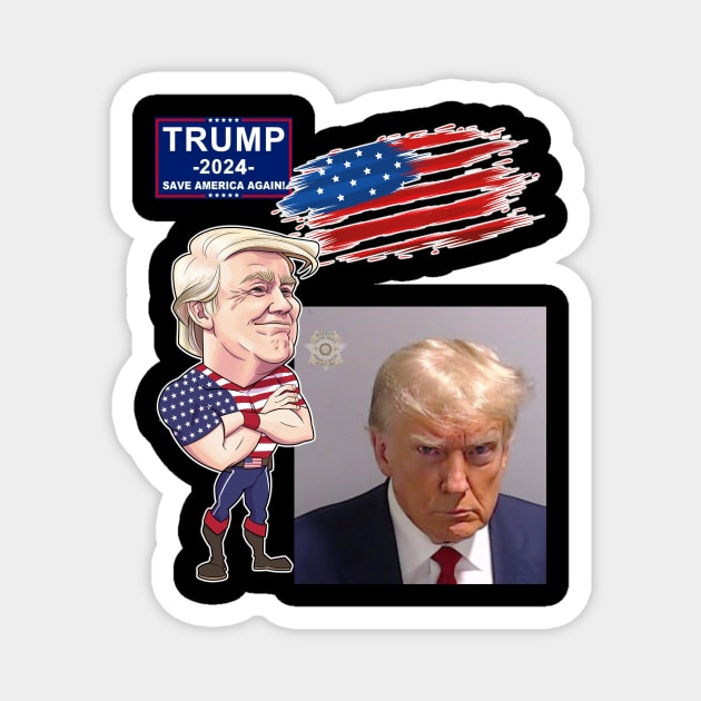 Trump 2024 Mug Shot Magnet by WithCharity