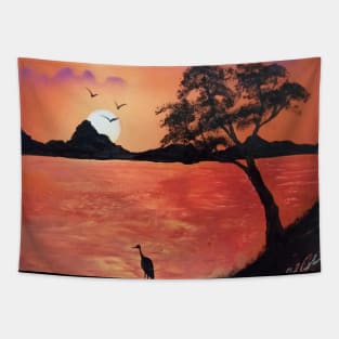 Sunset at Heron Lake Tapestry