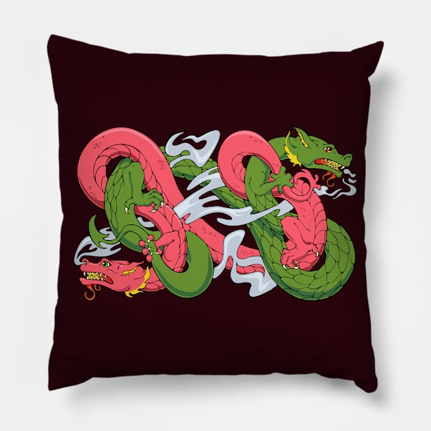 dancing dragons Pillow by DarlaHallmark