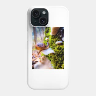 whimsical snail and mushroom photo Phone Case