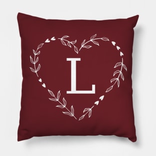 Letter L Flower Monogram Pillow