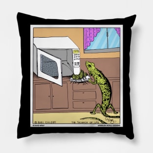 Lizard Microwaving Some Bugs Funny Reptile Novelty Gift Pillow