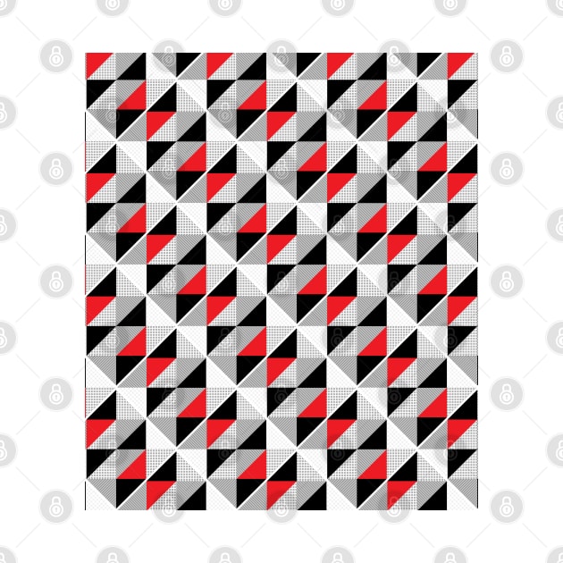 Black White Red Diagonal by Nobiya