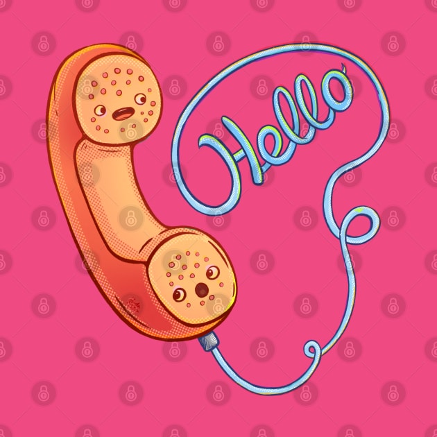 Vintage Phone saying Hello by Hoda Hefzy 