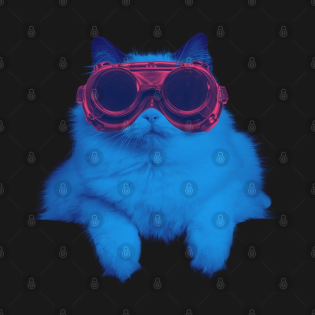 Cyberpunk Cat With Glasses by FullOnNostalgia