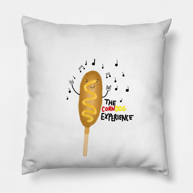 The Corn Dog Experience Pillow by mailshansen