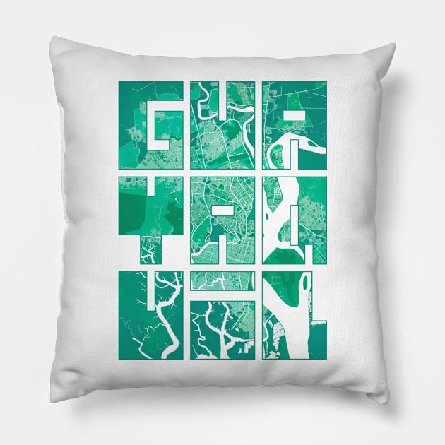 Guayaquil, Ecuador City Map Typography - Watercolor Pillow by deMAP Studio