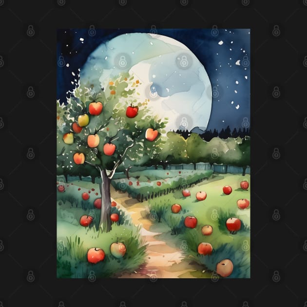 Apple Orchard Under the Moon by CAutumnTrapp