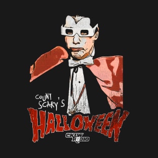 Count Scary's Halloween 80s Horror Movie Radio Host T-Shirt