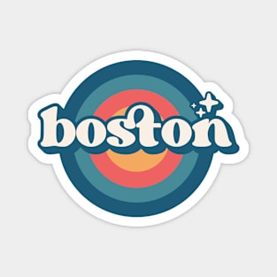Vintage Boston Sunset Seal // Retro City Emblem for Boston, Mass Magnet