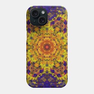 Digital Mandala Yellow Blue and Purple Phone Case