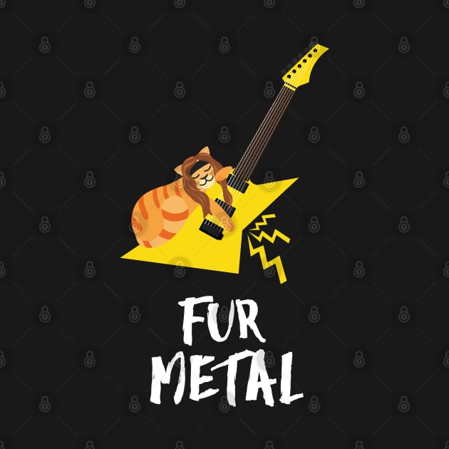 Retro Electric Guitar Cat | Funny Heavy Metal | Gift Ideas by Fluffy-Vectors