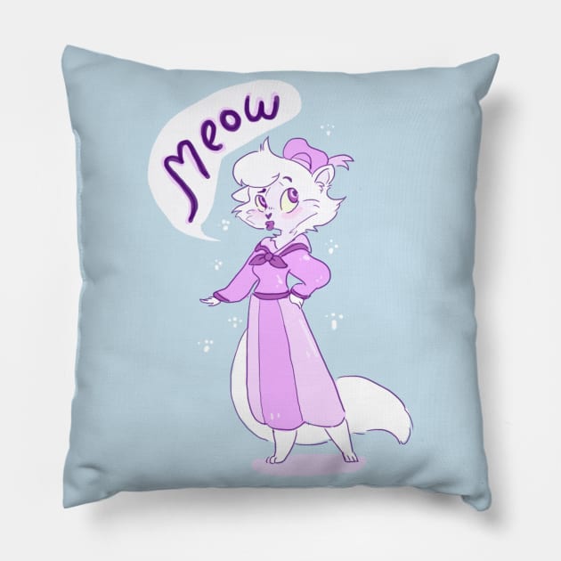 The Kitty Cat Goes? Meow (meow) Pillow by sky665