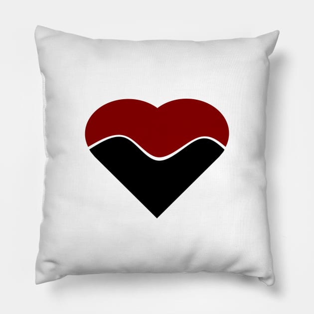 RED AND BLACK HEAR. SAMER BRASIL Pillow by Samer Brasil