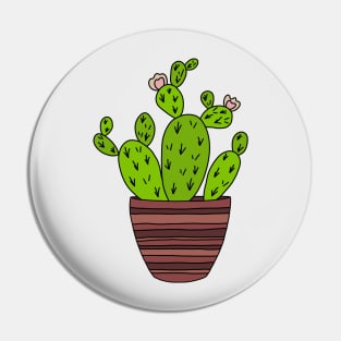 Cute Cactus Design #87: Earth-Toned Cactus Pot Pin