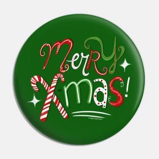 Fun Merry Christmas Lettering Pin