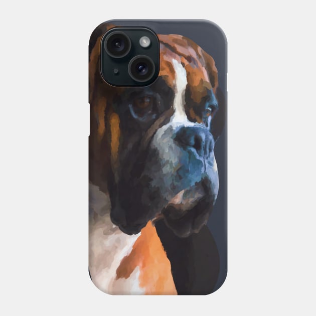 Boxer dog portrait painting Phone Case by Arteria6e9Vena