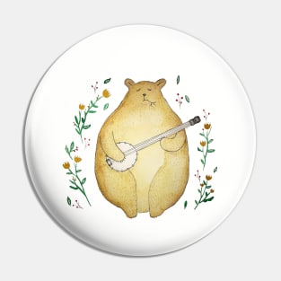 Bear playing the Banjo Pin