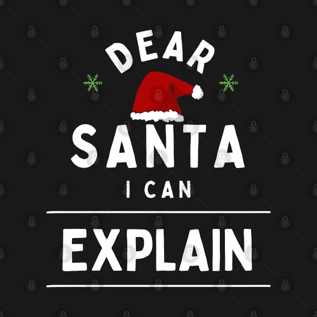 Dear Santa I Can Explain Funny Christmas Quote White Typography by Le Nelle Prints