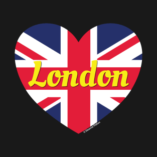 London England UK British Flag Heart T-Shirt