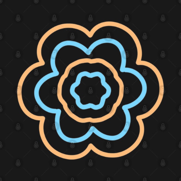 Orange and light blue flower by Just a Cute World