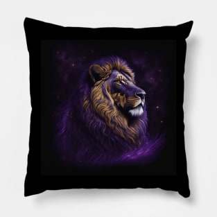 Galaxy Lion Illustration Art | Galaxy art, cartoon, neon Pillow