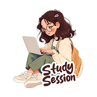 Cartoon girl with laptop T-Shirt