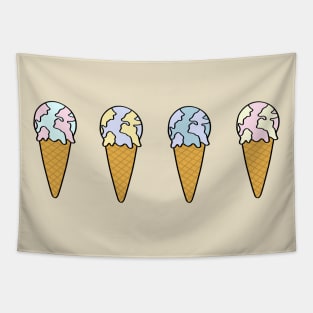 Pastel ice cream earth Tapestry