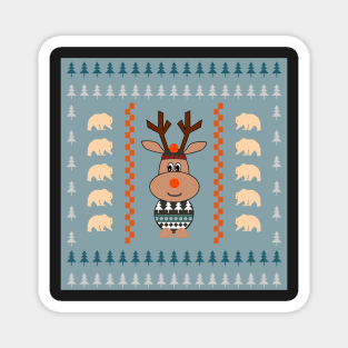 Reindeer and bears- winter decor Magnet