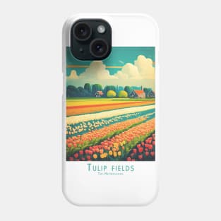 Vibrant Retro Vintage Tulip Fields of The Netherlands Phone Case