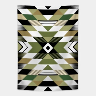 Olive Tribal Pattern Tapestry