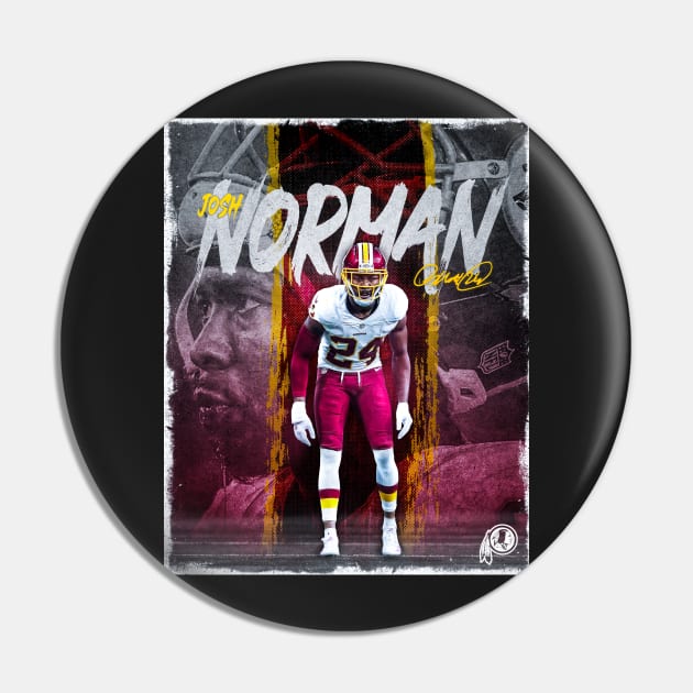 Josh Norman Washington Sports Art Pin by JRoseGraphics