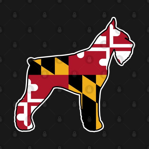 Giant Schnauzer Silhouette with Maryland Flag by Coffee Squirrel