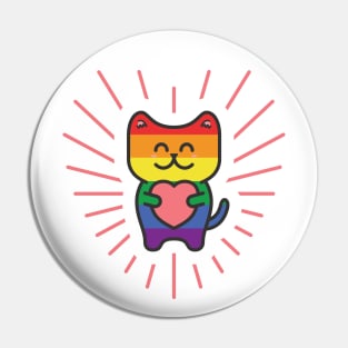 Cute Pride Love Cat Pin