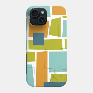Abstract Rectangles Turquoise Orange Green Mid Century Phone Case