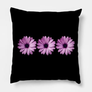 Triple Purple Flower Pillow