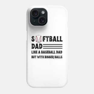 Softball Dad like A Baseball Dad but with Bigger Balls, Funny Softball Dad Father’s Day Phone Case
