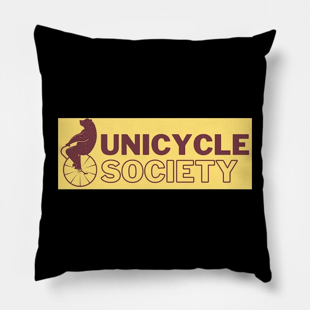 Bär - Unicycle Society Einrad Artist Zirkus Kunst Pillow by Maggini Art