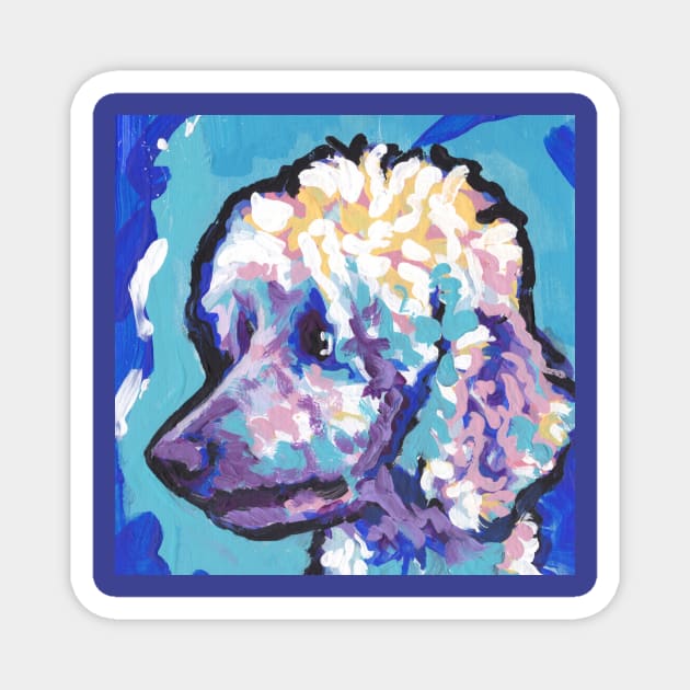 Standard Poodle Dog Bright colorful pop dog art Magnet by bentnotbroken11