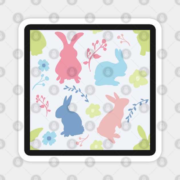 Colourful Bunnies Magnet by NattyDesigns