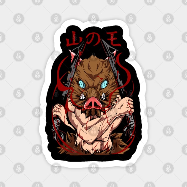Demon Slayer Inosuke Dual Blade Fury Magnet by Otaku Vibes