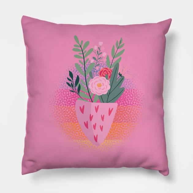 Flower time Pillow by Myartstor 