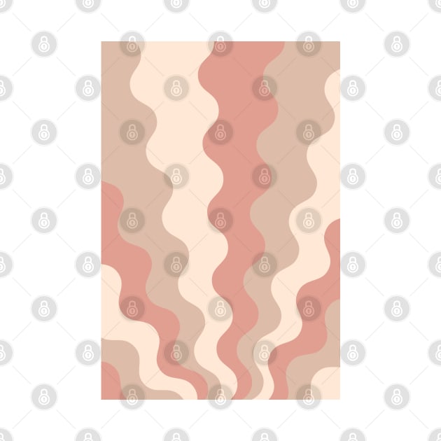 70s Retro Groovy Lines Seamless Pattern Peach, Pink and Beige by tramasdesign